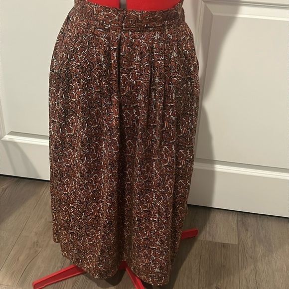 Vintage Brown Black Pattern Skirt Handmade Prairie Boho Peasant Size Medium? - Picture 1 of 5